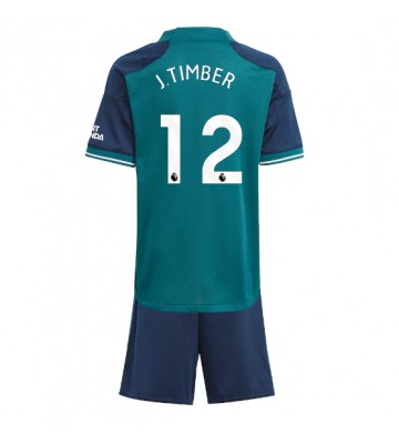 Arsenal Jurrien Timber #12 Tercera Equipación Niños 2023-24 Manga Corta (+ Pantalones cortos)